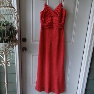Be Smart prom/evening gown ,7/8, peachy pink glitter, spaghetti straps